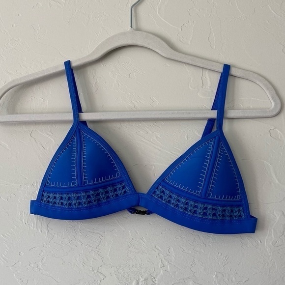 triangl swimwear Swim Triangl Blue Crochet Detail Bikini Too Poshmark